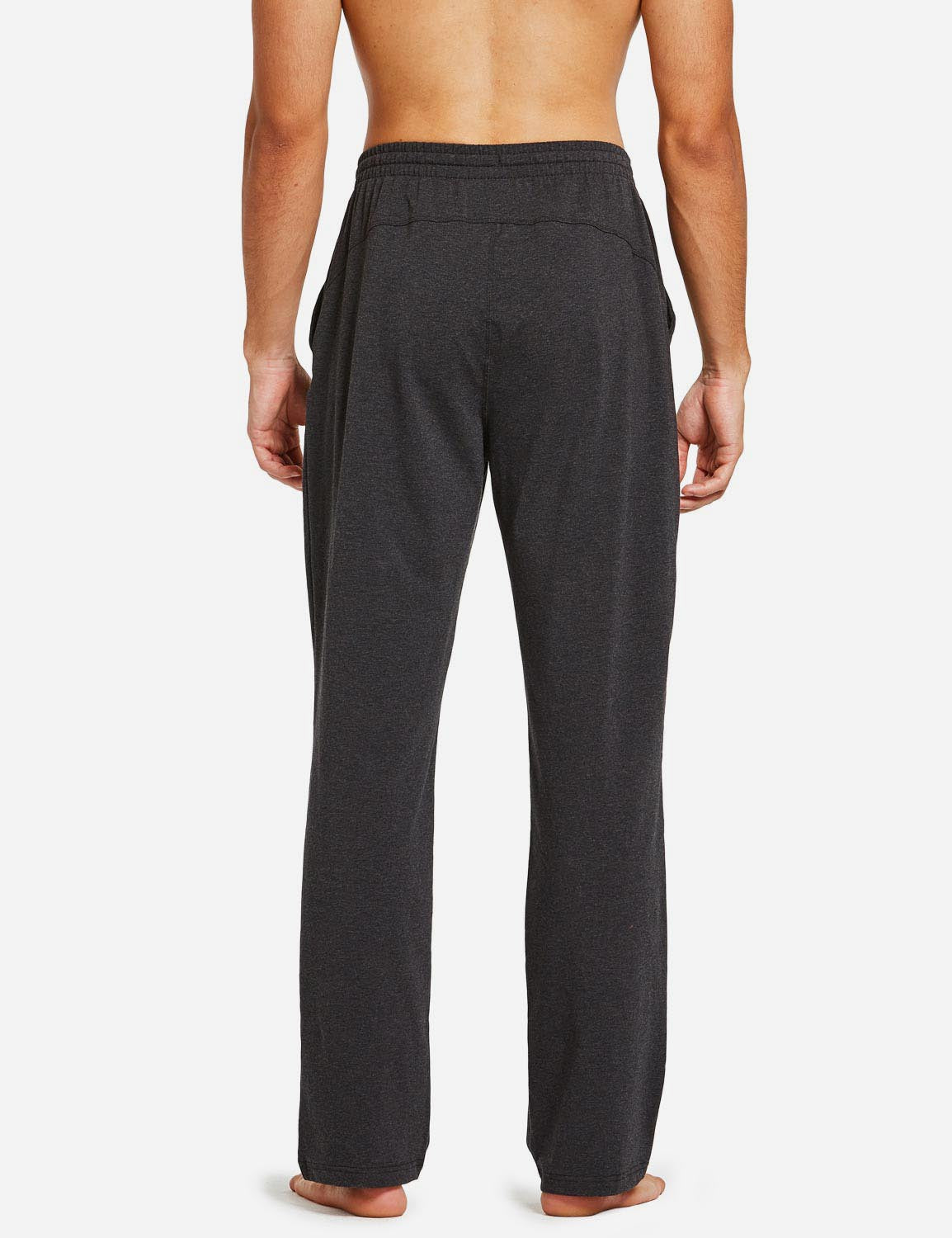 Baleaf Mens Elastic Waistband Loose Fit Side Pocketed Jogger Pants abh146 Charcoal Back
