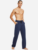 Baleaf Mens Elastic Waistband Loose Fit Side Pocketed Jogger Pants abh146 Heather Blue Full
