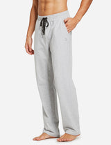 Baleaf Mens Elastic Waistband Loose Fit Side Pocketed Jogger Pants abh146 Light Gray Side