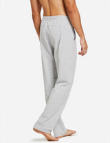 Baleaf Mens Elastic Waistband Loose Fit Side Pocketed Jogger Pants abh146 Light Gray Back