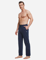 Baleaf Mens Elastic Waistband Loose Fit Side Pocketed Jogger Pants abh146 Navy Blue Full