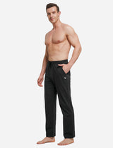 Baleaf Mens Elastic Waistband Loose Fit Side Pocketed Jogger Pants abh146 Black