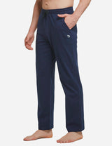 Baleaf Mens Elastic Waistband Loose Fit Side Pocketed Jogger Pants abh146 Navy Blue Side