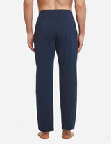 Baleaf Mens Elastic Waistband Loose Fit Side Pocketed Jogger Pants abh146 Navy Blue Back