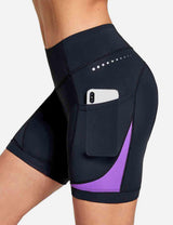 Baleaf Women's UPF 50+ 5" Bike Shorts 4D Padded Pockets Cycling Underw?????? cai010 Deep Lavender Side