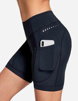 Baleaf Women's UPF 50+ 5" Bike Shorts 4D Padded Pockets Cycling Underw?????? cai010 Black Side
