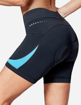 Baleaf Women's UPF 50+ 5" Bike Shorts 4D Padded Pockets Cycling Underw?????? cai010 Blue Atoll Back