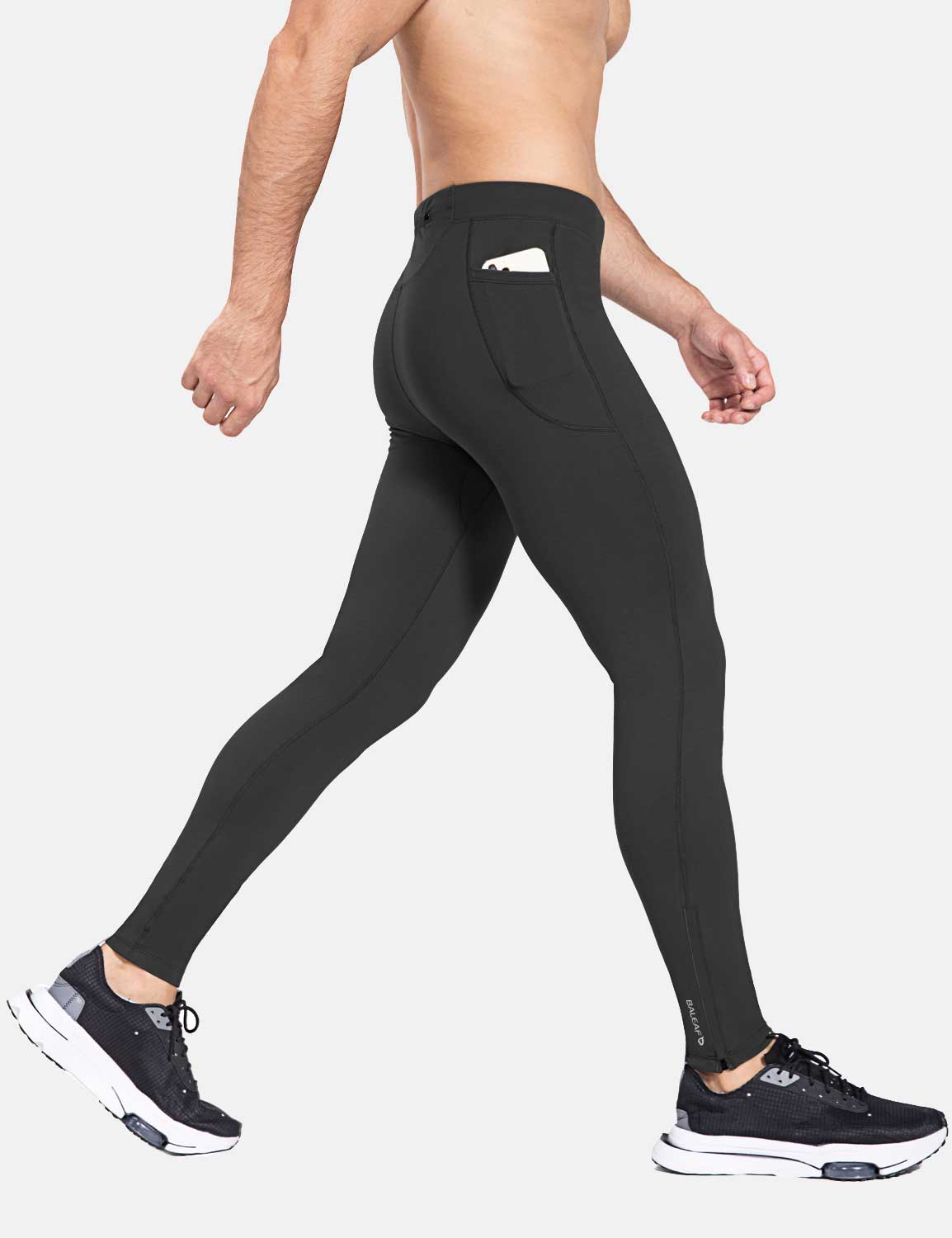 Baleaf Men's Laureate 29" Thermal Water-Resistant Tights cbd048 Anthracite Side