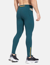 Baleaf Men's Laureate 29" Thermal Water-Resistant Tights cbd048 Moroccan Blue Back