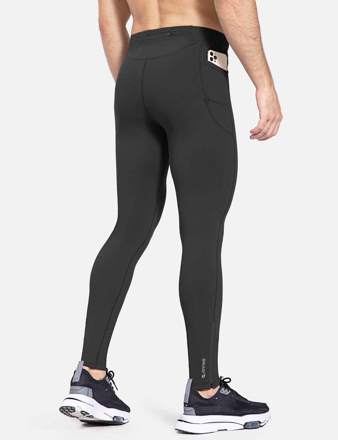 Baleaf Men's Laureate 29" Thermal Water-Resistant Tights cbd048 Anthracite Back
