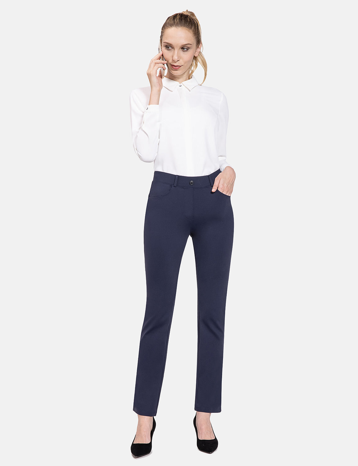 Baleaf Women's Flyleaf Mid Rise Pants cbh049 Dark Sapphire Full