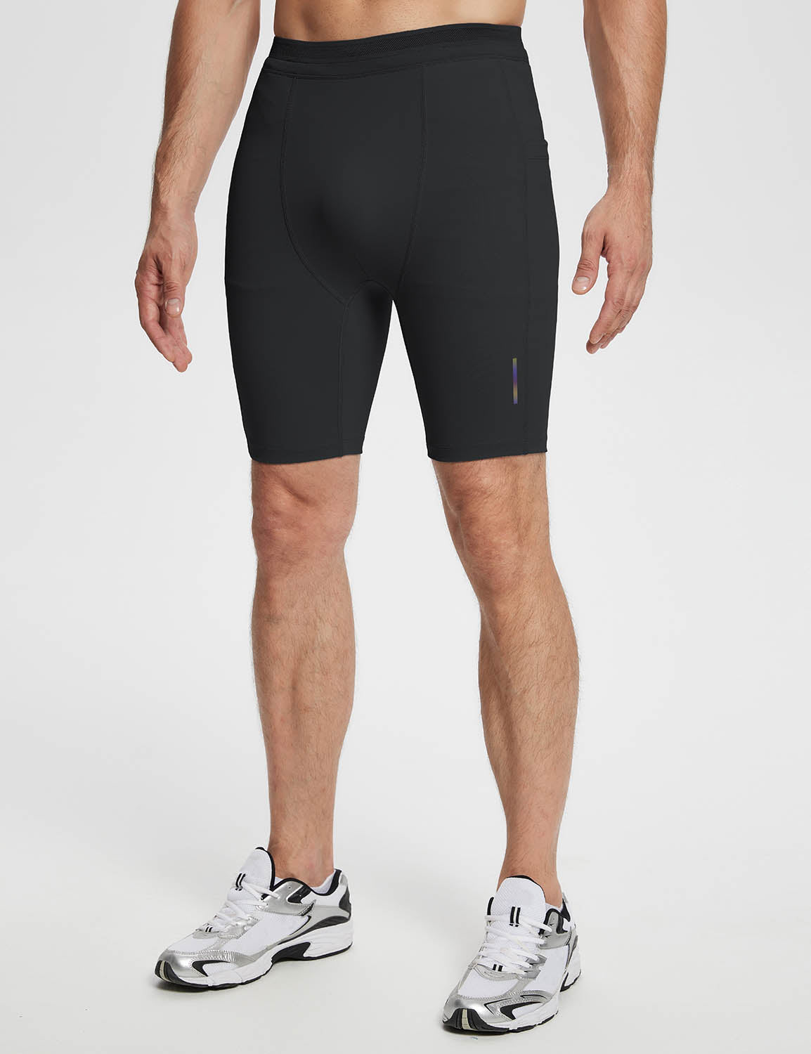 Baleaf Men's Lycra 2-in-1 Compresion Shorts (Website Exclusive) dbd060 Jet Black Main