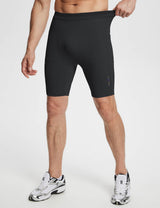 Baleaf Men's Lycra 2-in-1 Compresion Shorts (Website Exclusive) dbd060 Jet Black Details