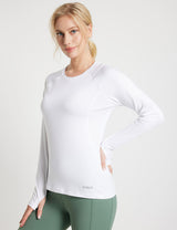 Baleaf Women's Sustainable Thumbhole Mesh Baselayer dbd222 Lucent White Main