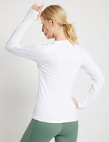 Baleaf Women's Sustainable Thumbhole Mesh Baselayer dbd222 Lucent White Back