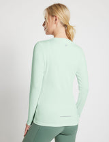 Baleaf Women's Sustainable Crew Neck Baselayer Subtle Green Back