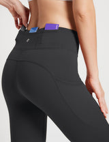 Baleaf Women's Sustainable Waistband Pocket Leggings dbh092 Anthracite Details