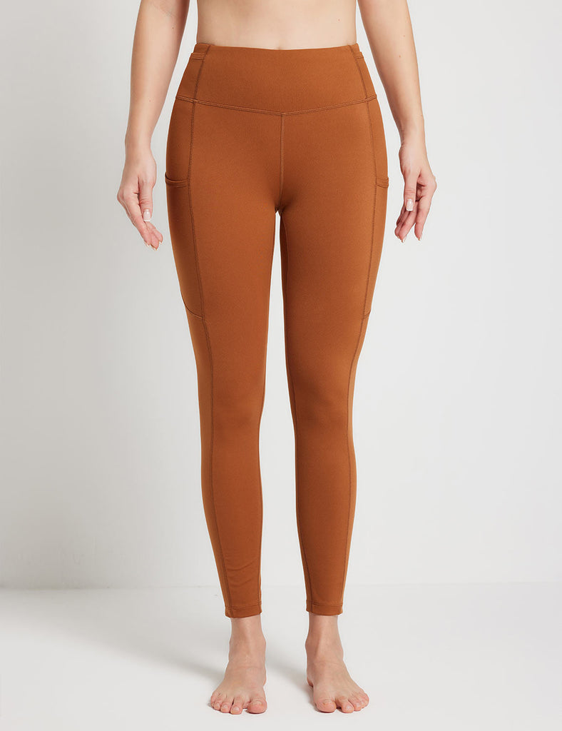 Baleaf Women's Sustainable Waistband Pocket Leggings dbh092 Caramel Cafe Main