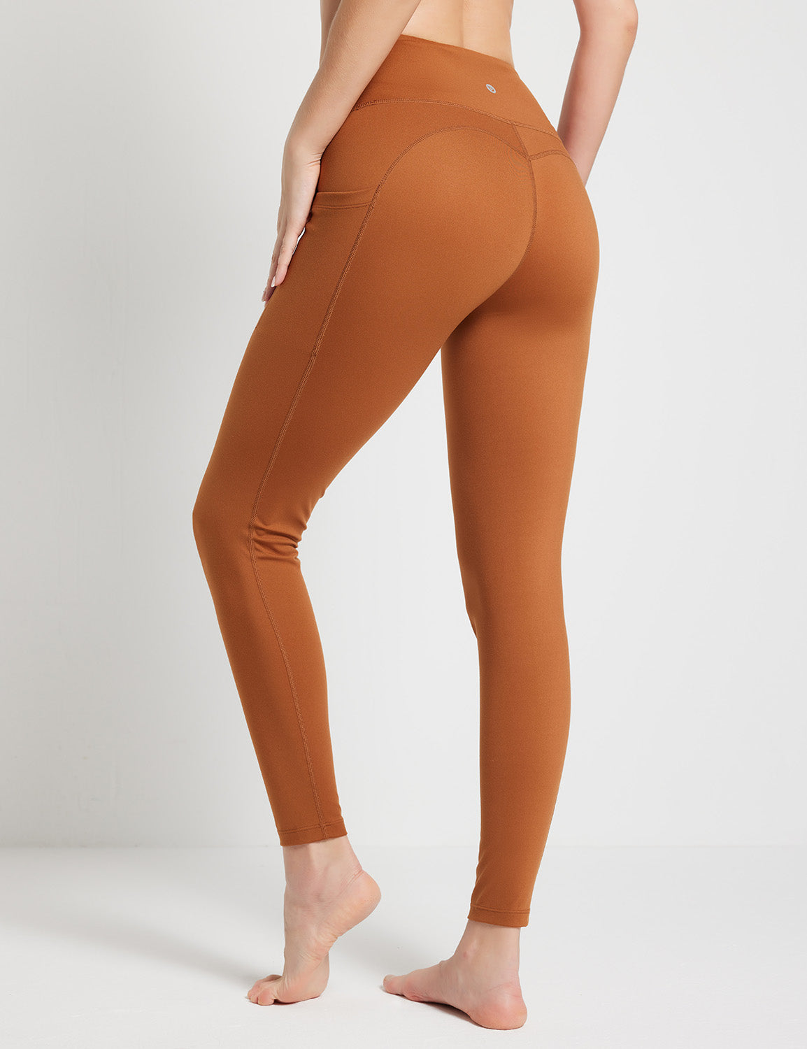 Baleaf Women's Sustainable Seamless Leggings dbh093 Caramel Cafe Back