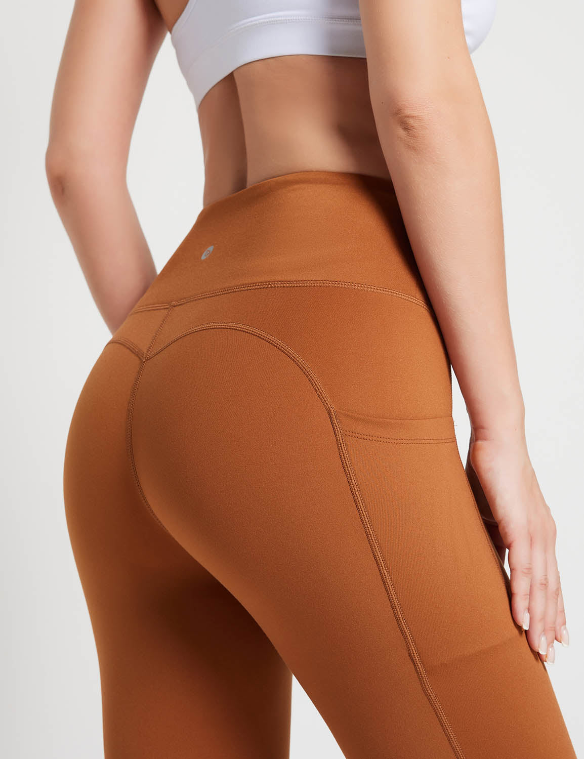 Baleaf Women's Sustainable Seamless Leggings dbh093 Caramel Cafe Details