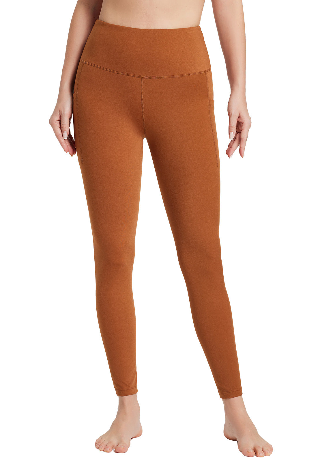 Baleaf Women's Sustainable Seamless Leggings dbh093 Caramel Cafe Main