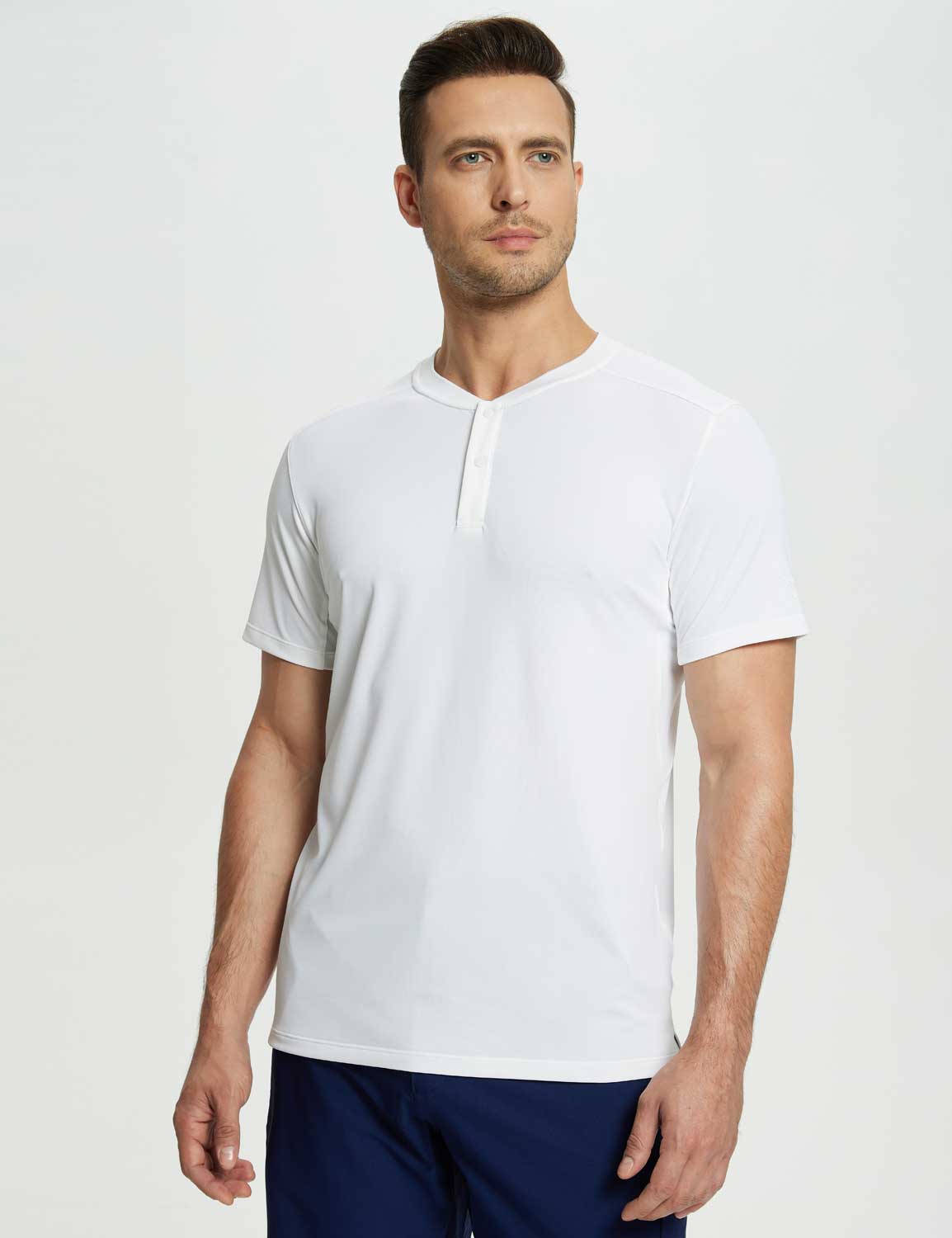 Baleaf Men's Laureate UPF50+ Short-Sleeve Top dfa017 Lucent White Main