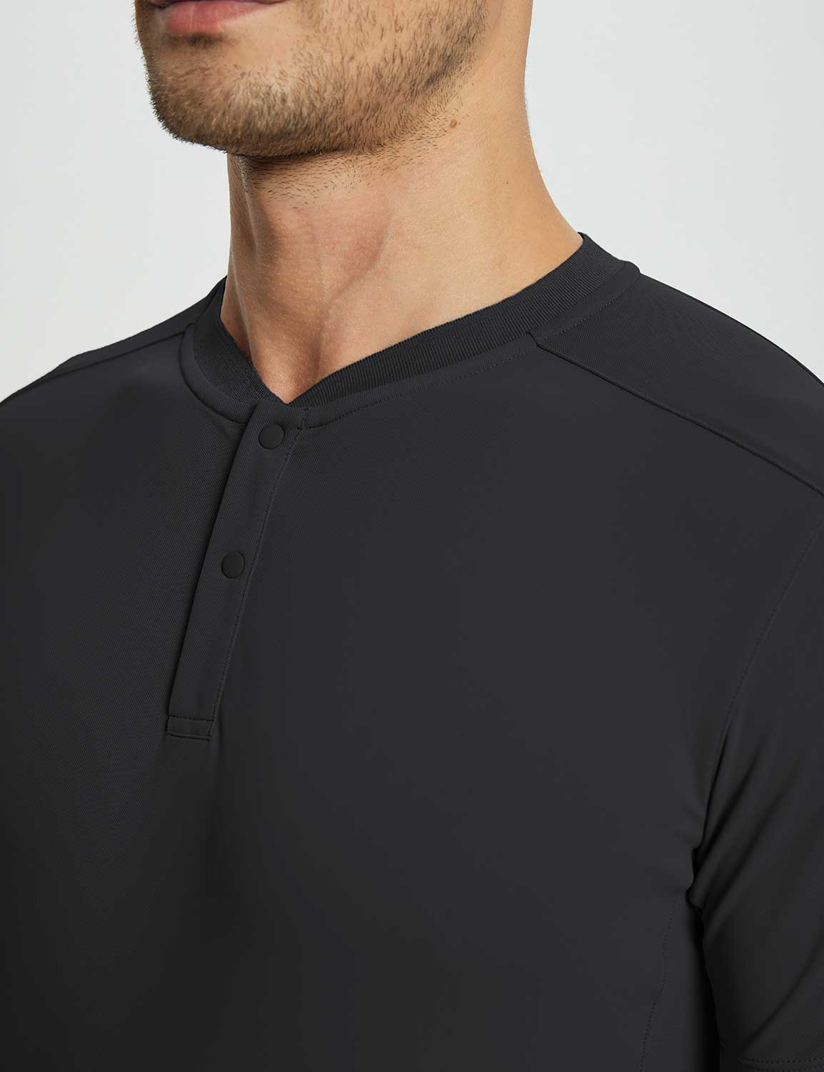 Baleaf Men's Laureate UPF50+ Short-Sleeve Top dfa017 Jet Black Details