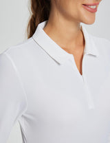 Baleaf Women's Flyleaf UPF50+ Quarter Zip Polo (Website Exclusive) dfa023 Lucent White Details