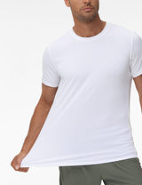 Baleaf Men's Fitted Crew Neck Short Sleeve T-shirts Lucent White Details