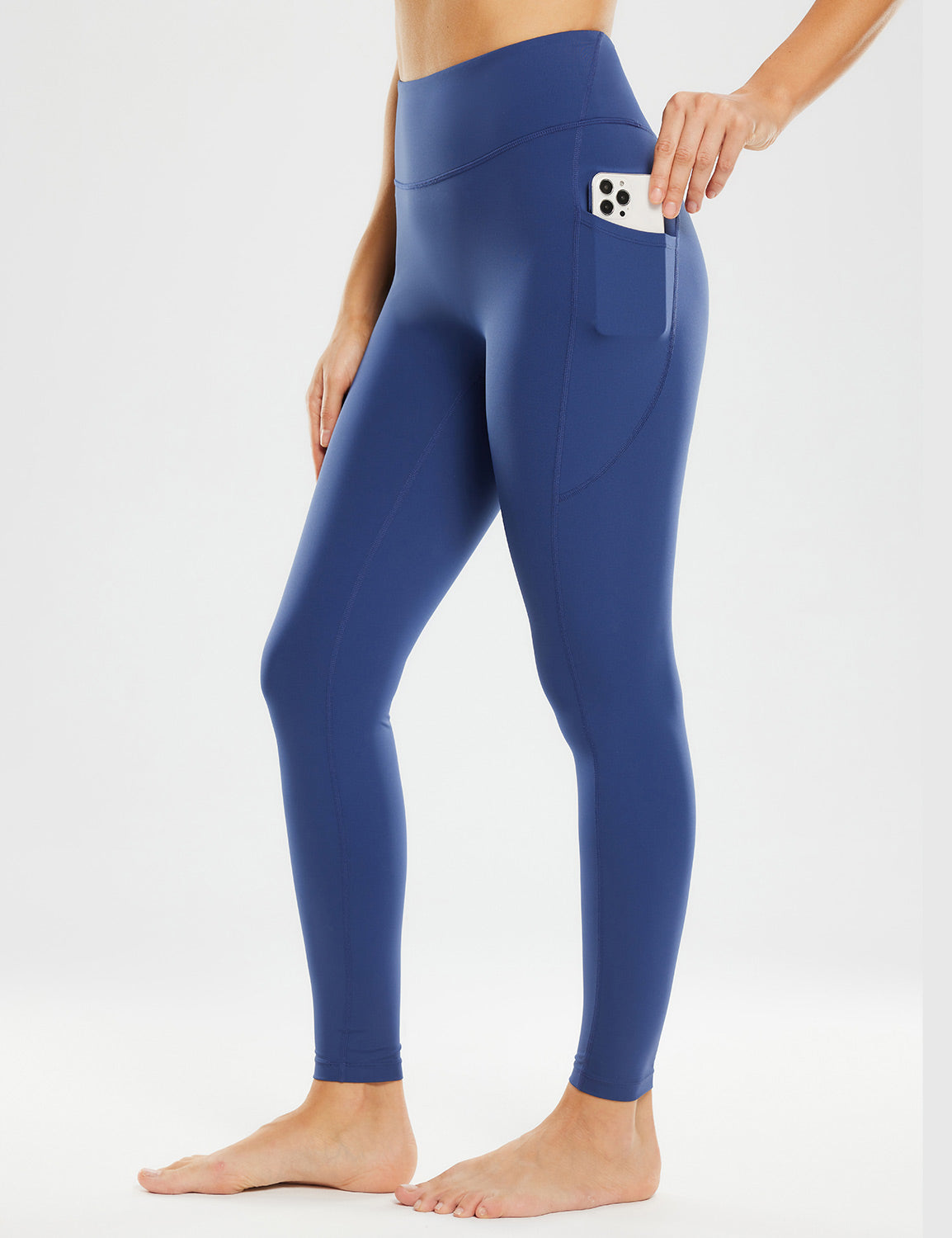 Baleaf Women's Sweatleaf Light Compression 27" Leggings ebh006 Estate Blue Side